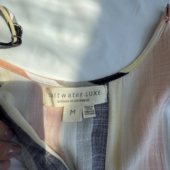SALT WATER LUXE Billie Midi Wrap Striped Beach Dress Medium - Picture 10 of 11